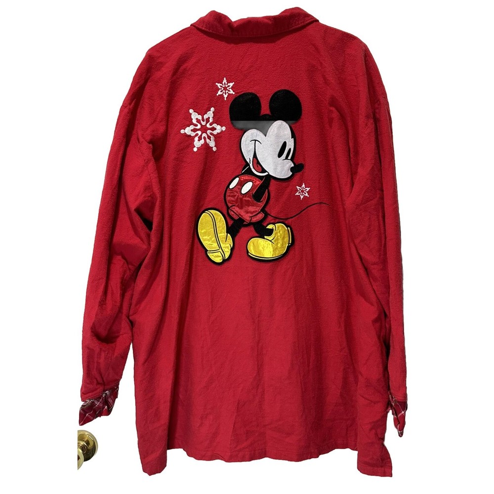 Disney Store Christmas Mickey Pajama Set PJ's Sleepwear Top And Bottom M… - Picture 4 of 15
